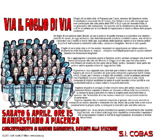 Via il foglio di via! Per una primavera di lotta